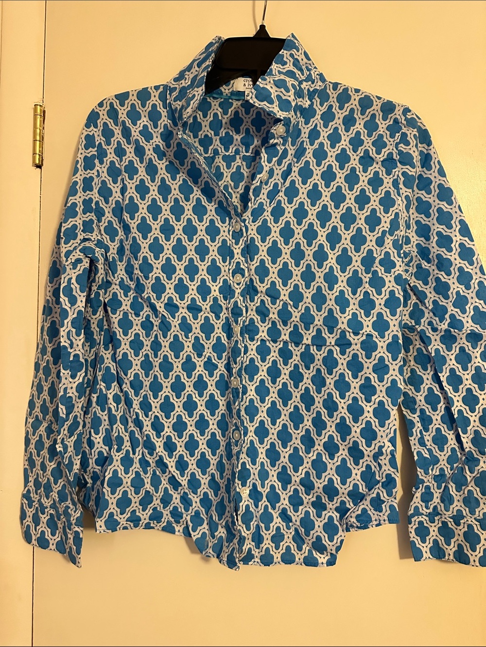 crown & ivy Blue and White Women's Button-Down Shirt